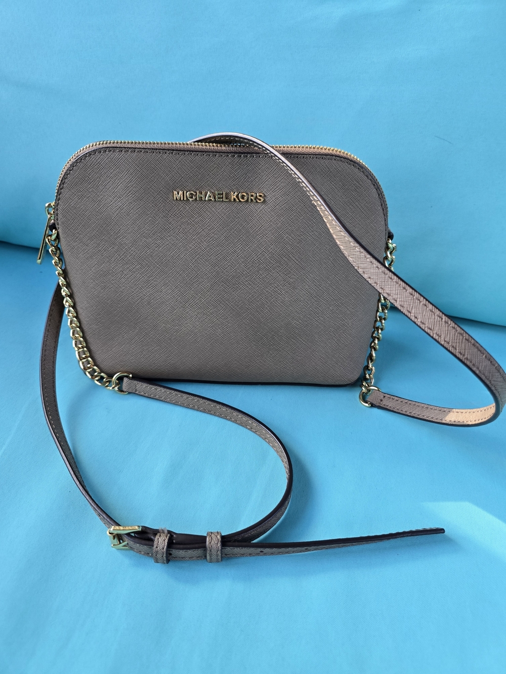 Michael Kors Taupe Saffiano Leather Crossbody Bag